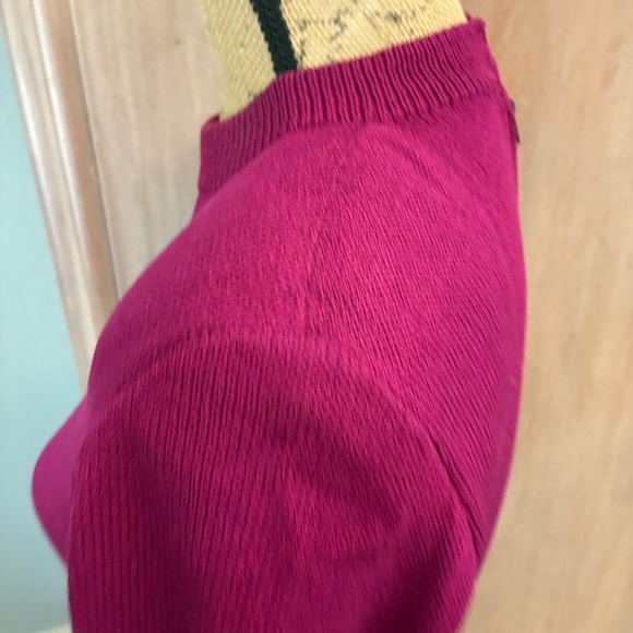 St. John Vintage 80’s Santana Knit Long Sleeve Sweater Dress pink burgundy 4 - Picture 13 of 16